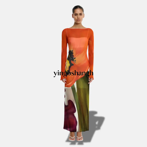 AUGUST LONG SLEEVE MAXI DRESS - Dress