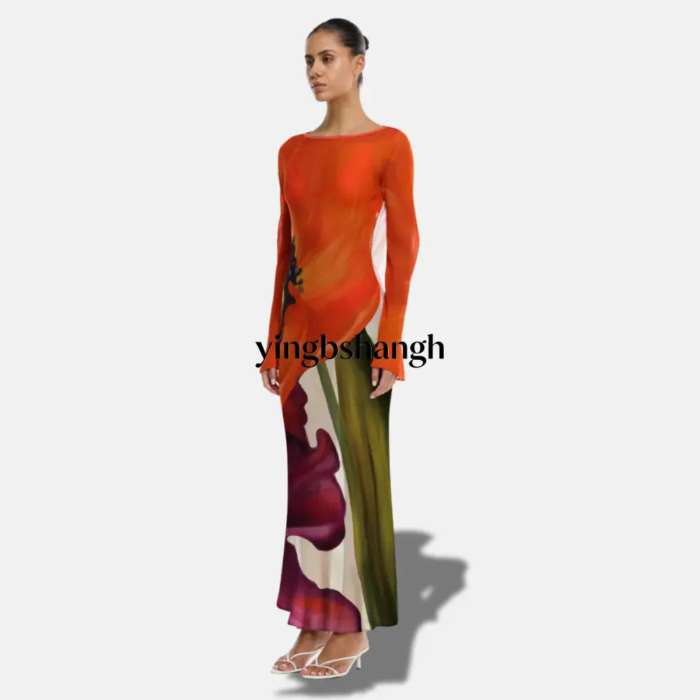 AUGUST LONG SLEEVE MAXI DRESS - Dress