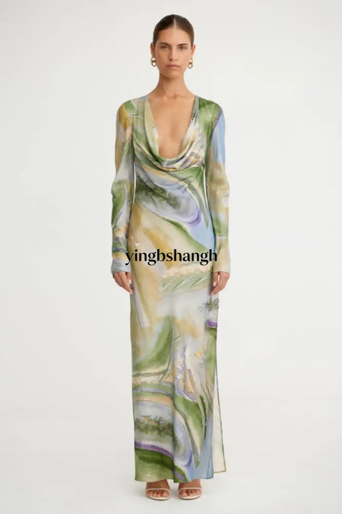Bianca Long Sleeve Dress - Lavender Marble / 4 - Dress