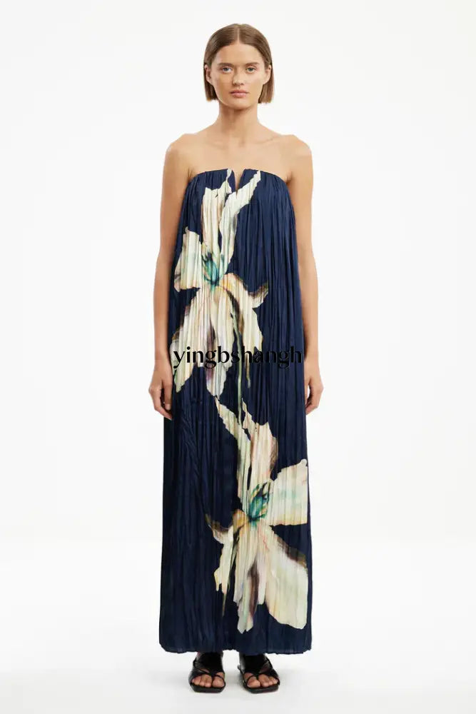 Lilian Maxi Dress - Midnight Lilium / 2 - Maxi Dress