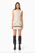 MALIA LEATHER VEST & MINI SKIRT SET - Set