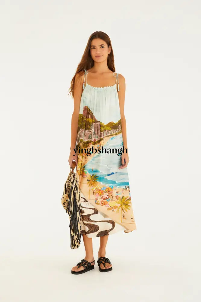 VESTIDO LARGO ESTAMPADO COPACABANA - Dress