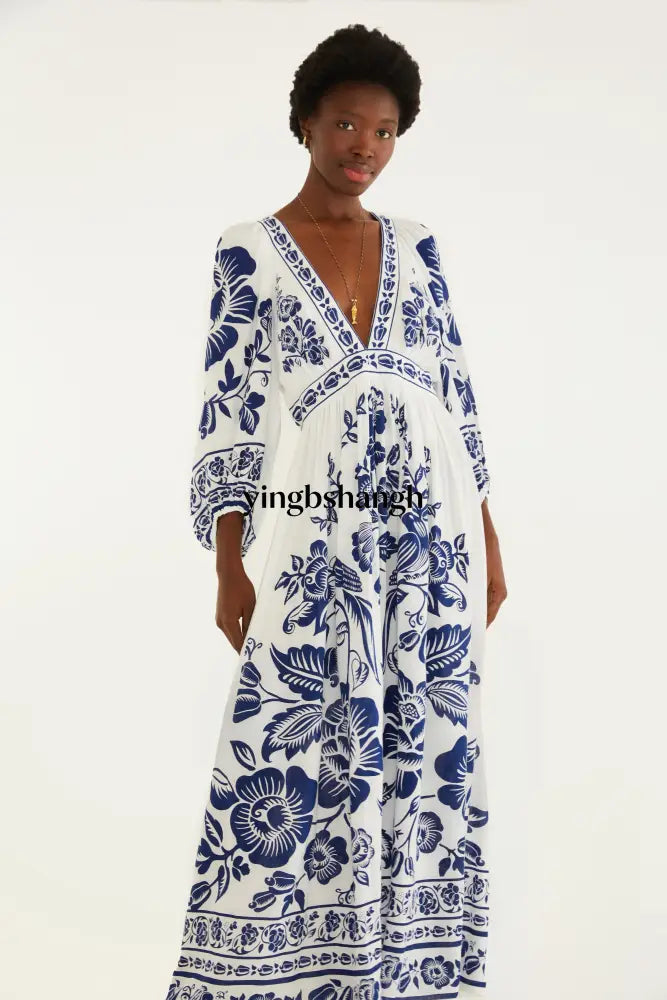 VESTIDO MAXI ESTAMPADO BIRD NIGHT - Dress