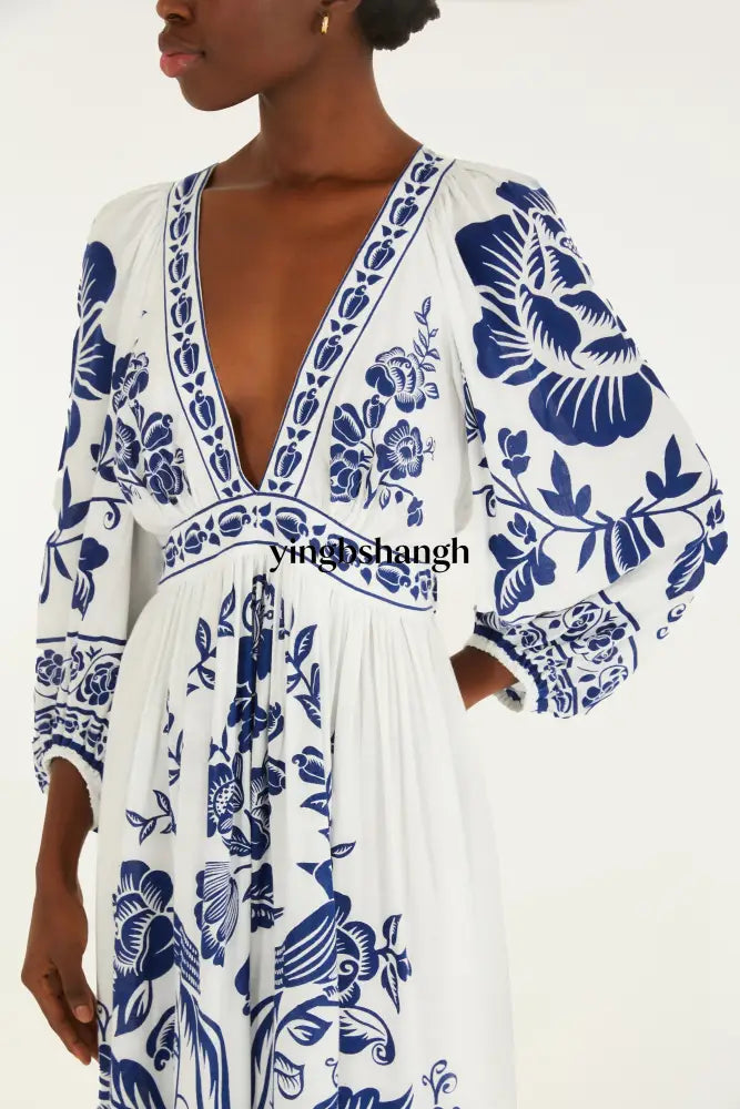 VESTIDO MAXI ESTAMPADO BIRD NIGHT - Dress