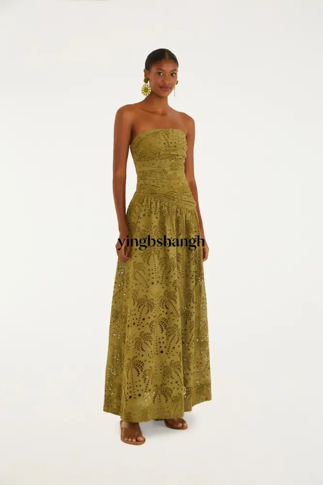 VESTIDO MAXI LAISE BEIRA - XS / GREEN - Dress