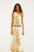 VESTIDO MAXI ONE SHOULDER PAISAJE TROPICAL - Dress