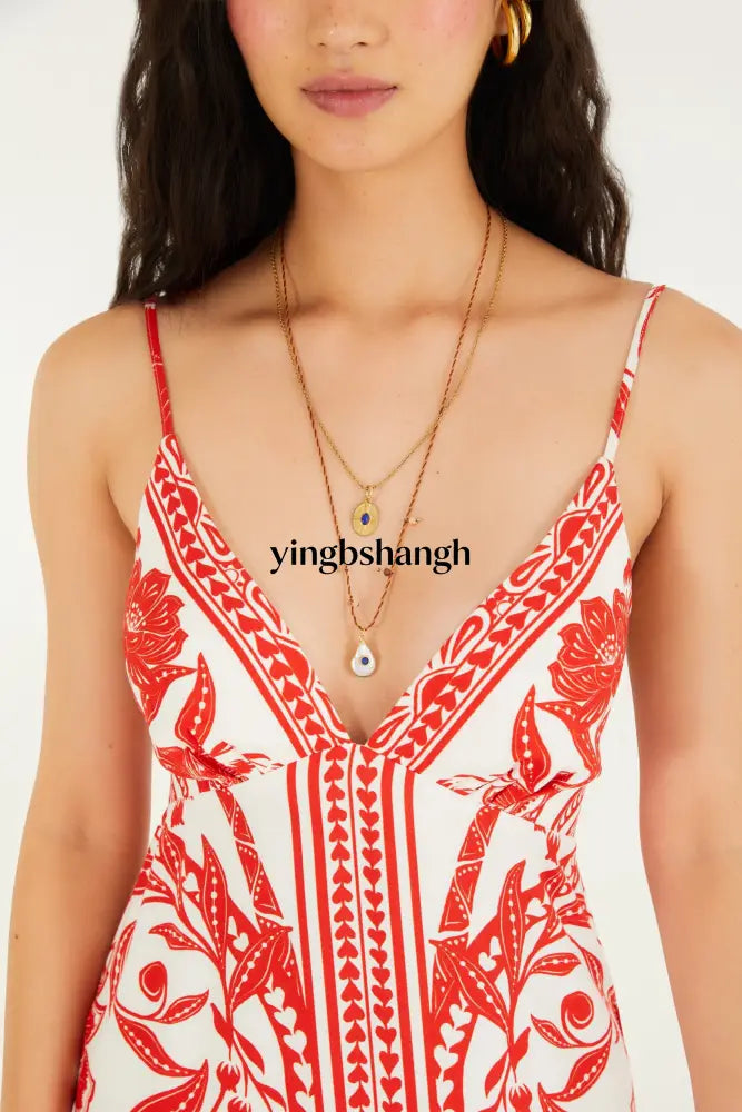 VESTIDO MIDI ESTAMPADO FLOR DE COCO - Dress