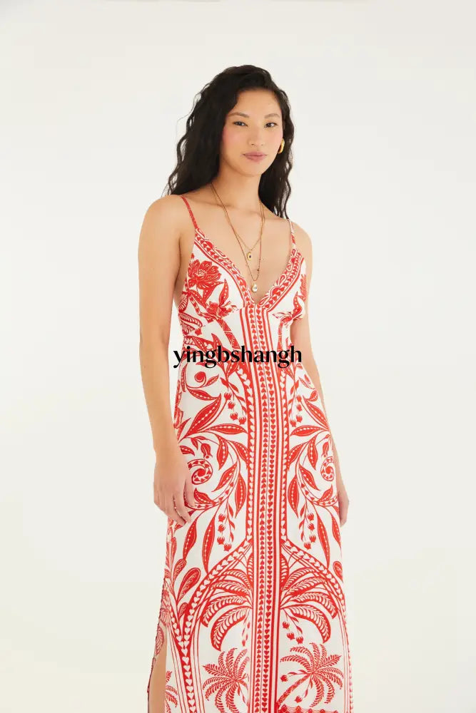 VESTIDO MIDI ESTAMPADO FLOR DE COCO - Dress