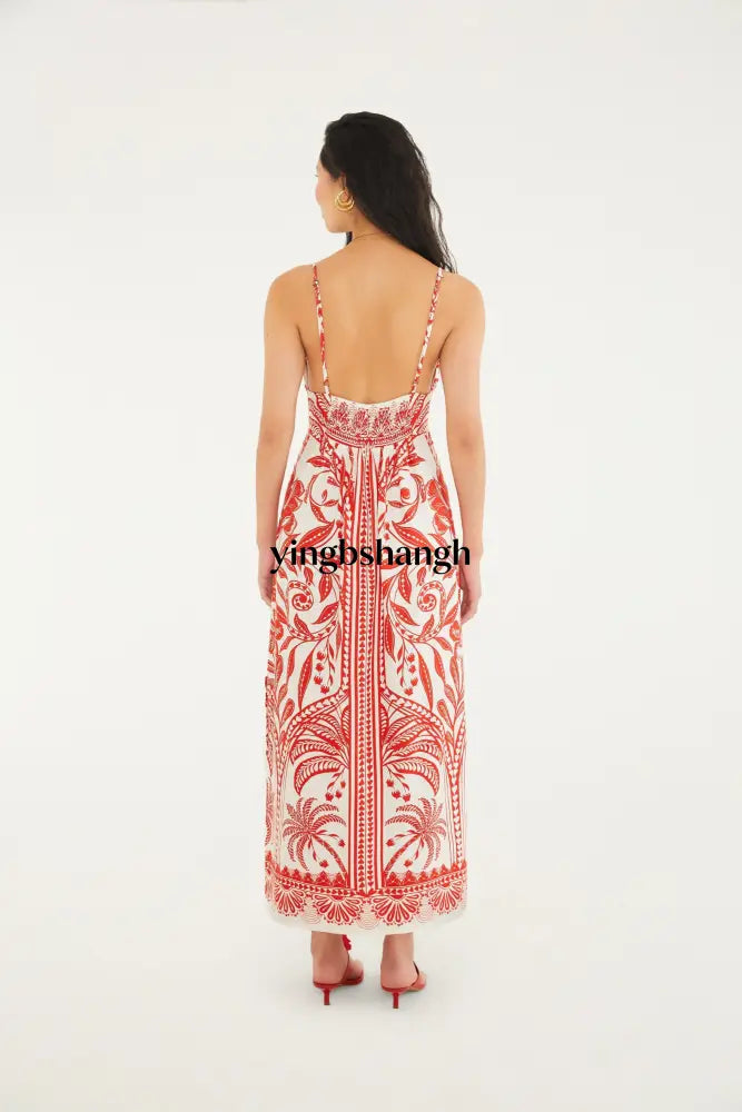 VESTIDO MIDI ESTAMPADO FLOR DE COCO - Dress
