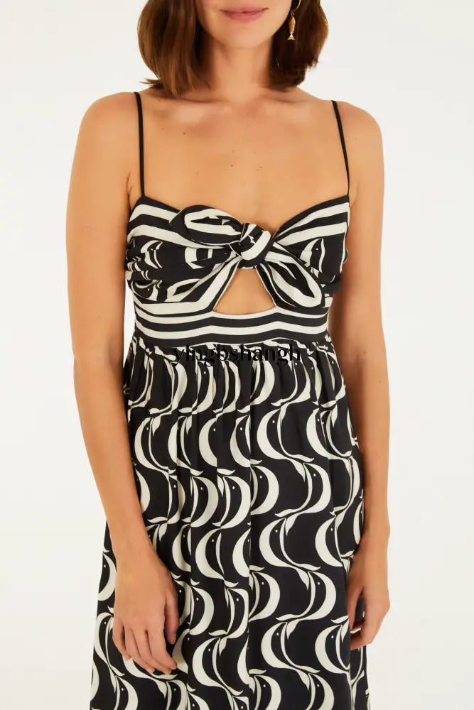 VESTIDO NUDO ESTAMPADO DE PECES - Vestido