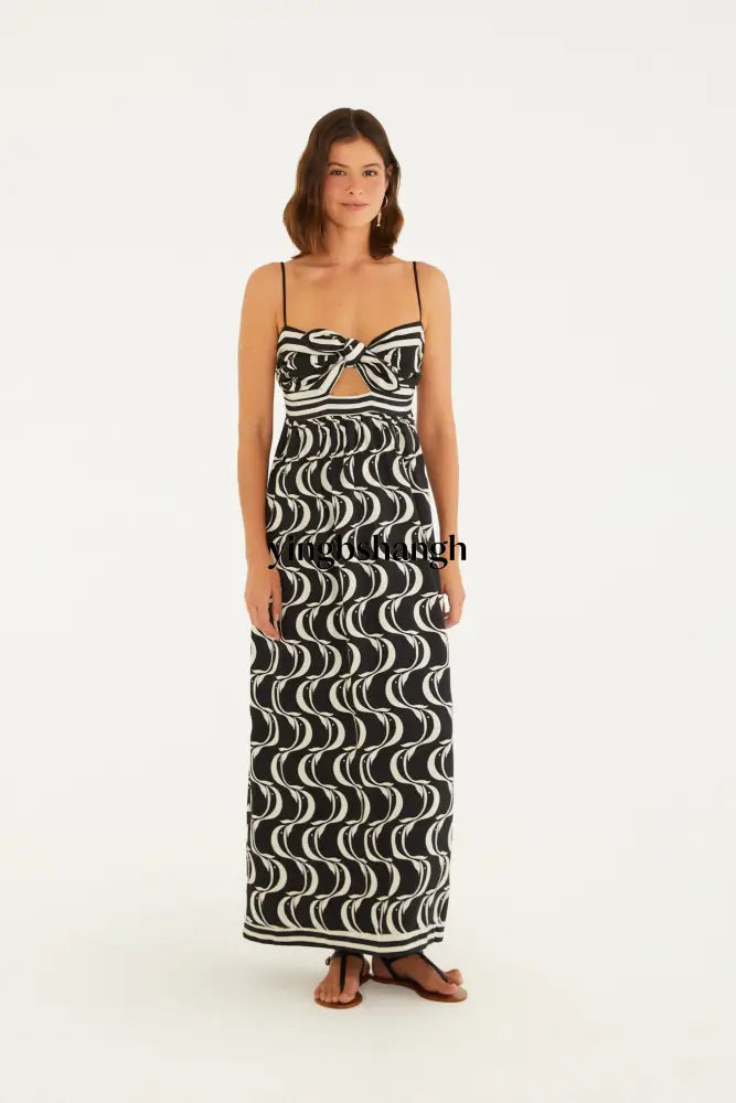 VESTIDO NUDO ESTAMPADO DE PECES - Vestido